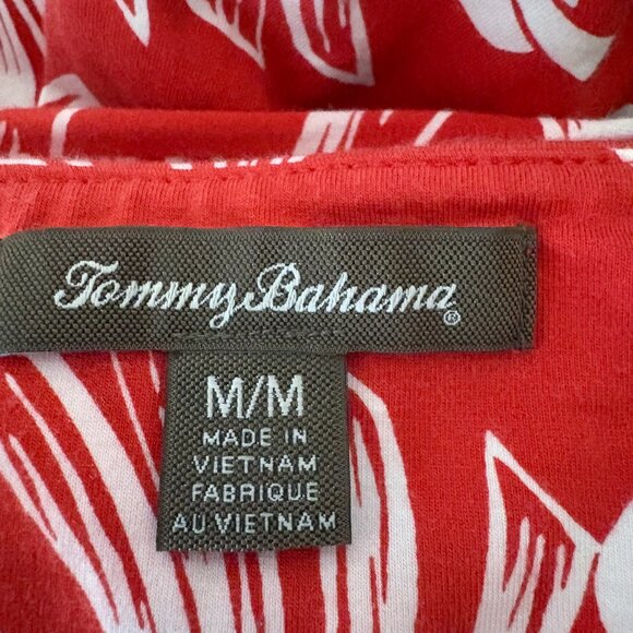 Tommy Bahama Red Tropical Floral Mini Dress Stretch Knit Size M - Picture 9 of 9